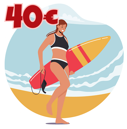 Clases de surf de un día.